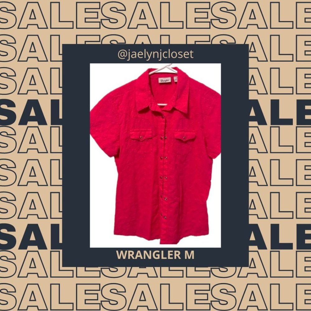 Wrangler Hot Pink Pearl Snap Western Top